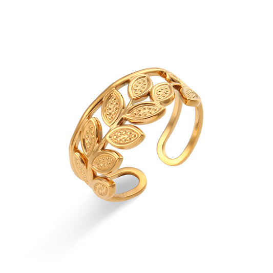 Gold Olive Branch Ring