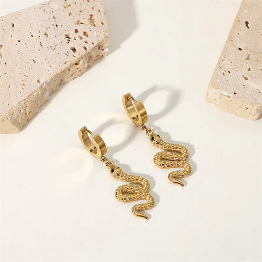 Gold Snake Earrings