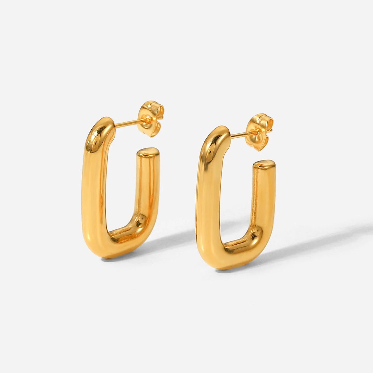 Gold Open Chunky Hoop Earrings